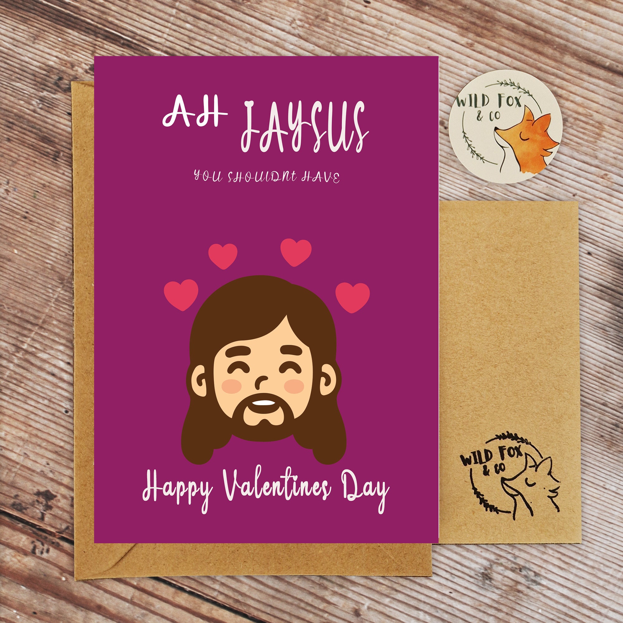 Irish Jesus Valentines card - Ah Jaysus you shouldn't have| Funny Card for Valentines