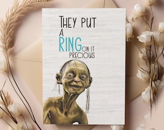 Sie setzen einen Ring darauf kostbar! Herr der Ringe Hochzeit/Verlobung/Jubiläumskarte|