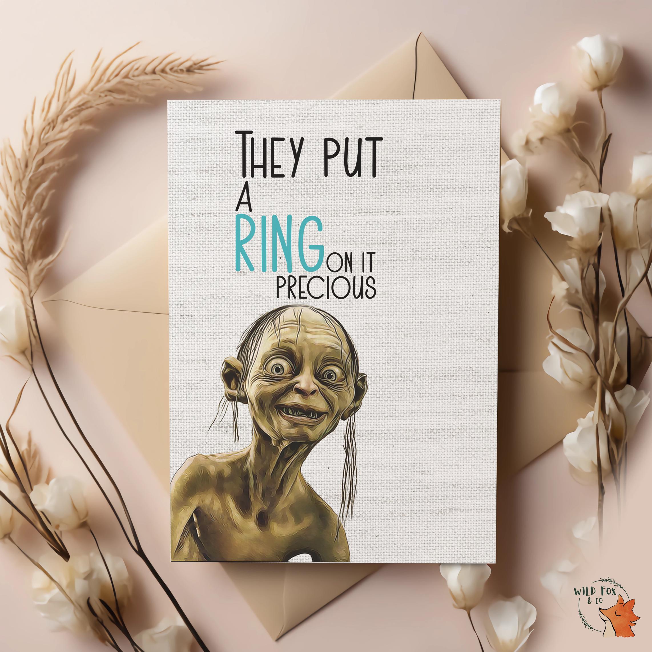 You Are My Precious Gollum Anniversary Card Gollum Valentine\u0026#039;s Day  Card Tolkien Wedding Card Australia, image size:2284x2284