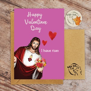 Tarjeta de San Valentín de Jesús - He resucitado/ Tarjeta divertida para San Valentín