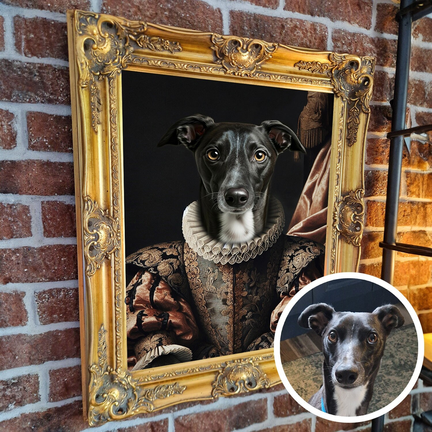 Custom Pet Portrait From Photo | Renaissance Dog/cat Portrait | Digital ...