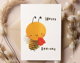 Buon giorno delle api!! / Biglietto di auguri di compleanno / Biglietto con gioco di parole divertente /
