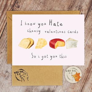 Carte de Saint-Valentin au fromage - Carte drôle pour la Saint-Valentin
