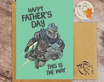 Mandalorian Fathers Day Card | Happy Fathers Day Card | Grogu |The Child Fathers Day Card Gift |This is the way Card | Mandalorian Gift |
