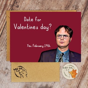 Dwight-date voor Valentijnsdag! 14 februari! | Grappige kaart voor Valentijnsdag