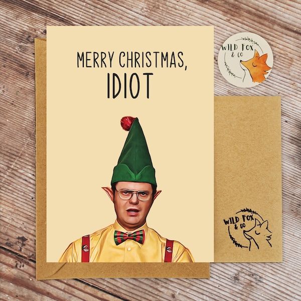 Merry Christmas Idiot I The Office Dwight Christmas Card