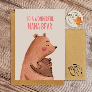 ¡Tarjeta del día de las madres mamá oso!