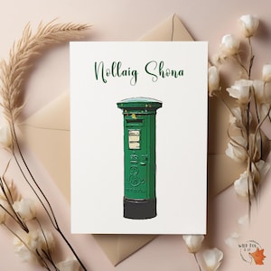 Nollaig Shona Ierse brievenbus! Ierse kerstkaart!
