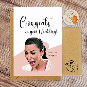 Huilende trouwkaart Kim Kardashian
