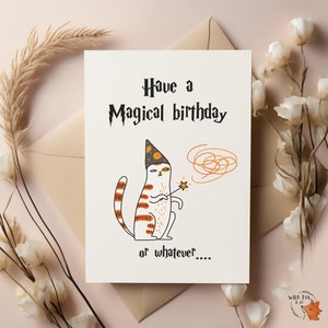 Passez un anniversaire magique... ou autre - carte d'anniversaire de chat !