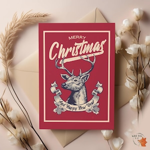 Joyeux Noël - Carte de Noël renne