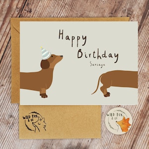 Feliz Aniversário Salsicha! Cartão de aniversário engraçado de cachorro salsicha!
