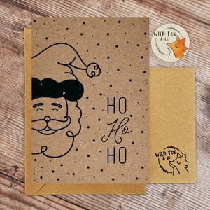 Santa Hohoho - Cartolina di Natale Kraft ecologica