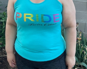 Women's Pride Twin Cities Tank Top, Women's tank, Pride 2024, Customizable by City