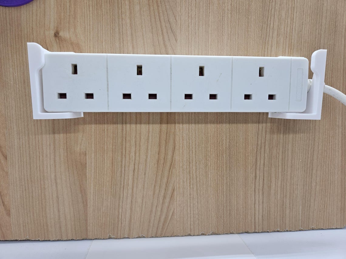 Extension Lead Mounting Brackets: Desk & Wall Cord Organizer (set of 3 ...