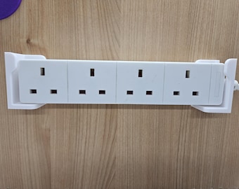Extension Lead Mounting Brackets: Desk & Wall Cord Organizer (Set of 3)