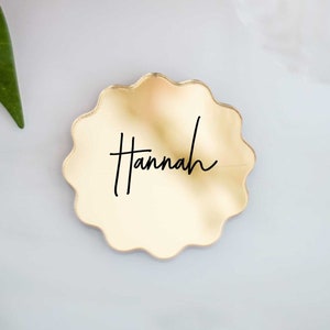 Wavy Circle Place Card Charm Acrylic Gold Party Favor Name Card Table Number Tags for Place Cards Modern Wedding