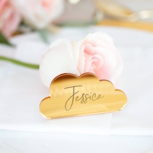 Etiqueta de nome do cartão do lugar da nuvem encantos festa favor nome cartão de mesa número tags para cartões de lugar chá de panela ou chá de bebê decoração de mesa