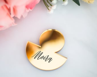 Abstract Place Cards, Acrylic Place Card Artistic Gold Party Bar Decor Personalized Plate Name Tag Place Cards Modern Wedding Escort Cards