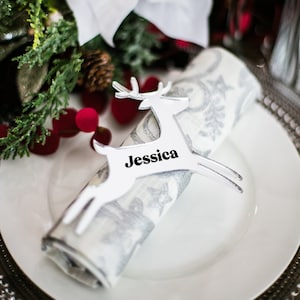 Weihnachten Tischkarte Teller Name Rentier Urlaub Winter Dinner Party Decor Gedeck Ortsnamen für Weihnachtsfeier Party Card