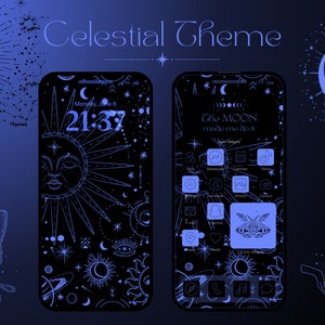 600+ Celestial Aesthetic App Icons, Dark IOS Icon Set, Android Icon Pack, Phone Widget and Wallpaper Backgrounds High Resolution