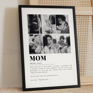 Mom Definition Template: Customizable & Printable Photo Collage. Mom Definition Poster. Mothers Day Gifts. Mom Photo Gift. Sentimental Gifts