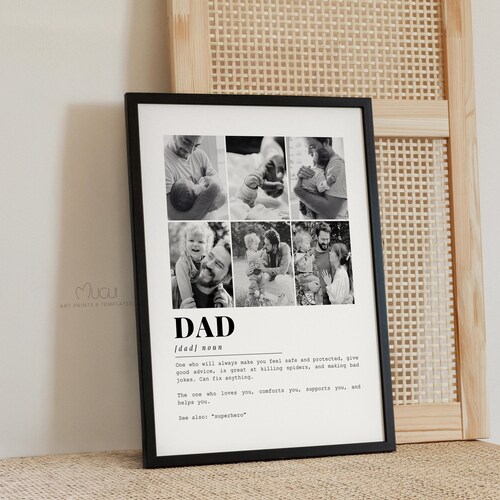 Dad Definition Template. Customizable & Printable Photo Collage Father's Day Poster. Dad Gifts. Daddy Print. Dad Print. Instant Download.
