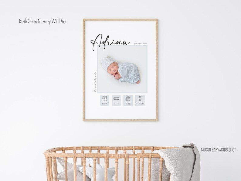 Personalized Birth Stats Print. Birth Announcement Sign Birth Etsy