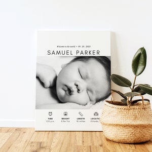 Baby Birth Stats Template: Customizable & Printable Baby Birth ...