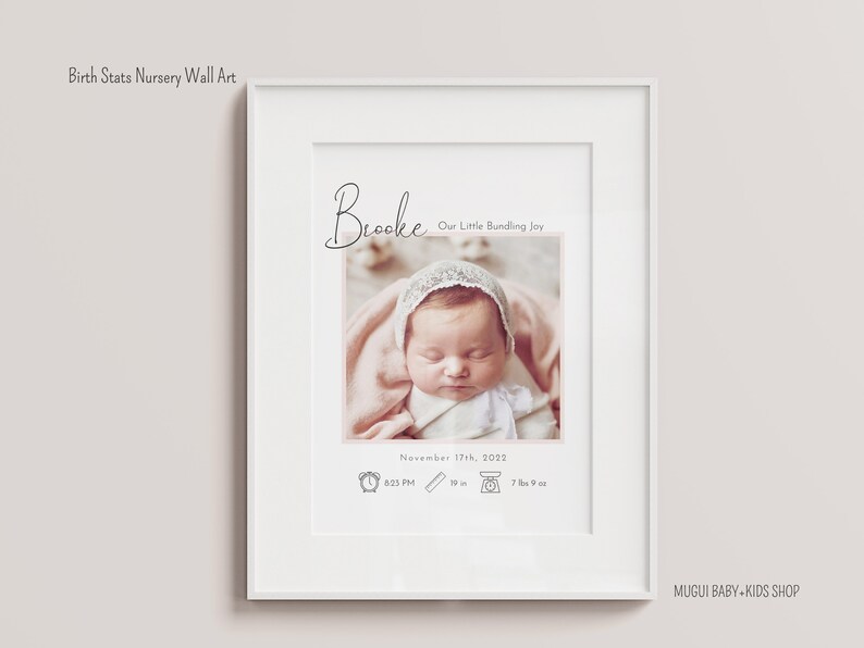 Personalized Birth Stats Print. Birth Announcement Sign Birth Etsy