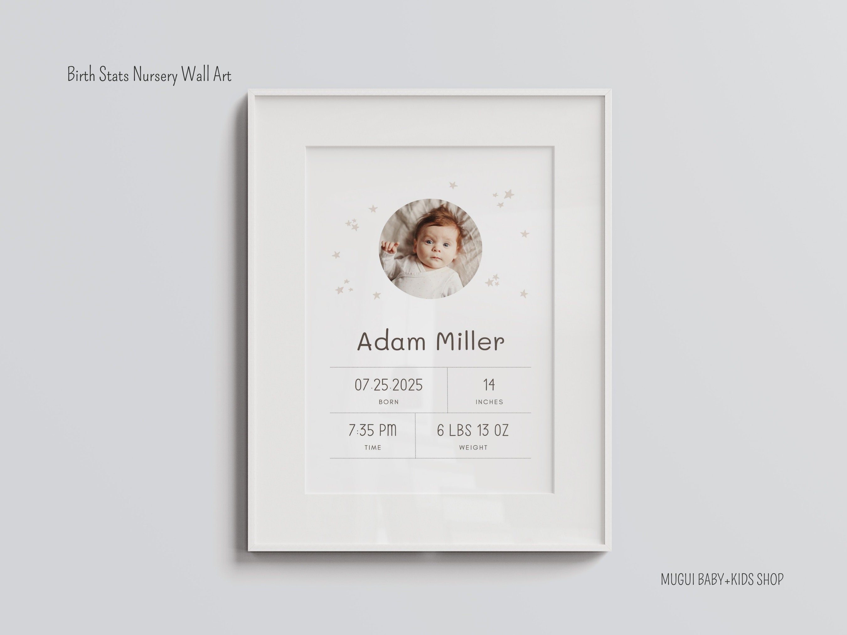 Birth Stats Template. Editable and Printable Birth Stat Poster - Etsy