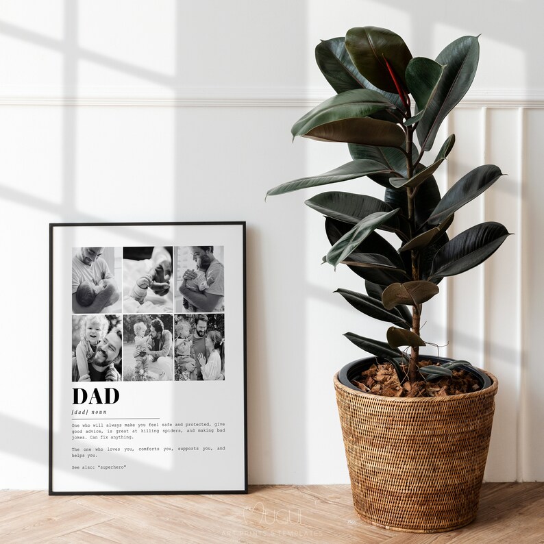 Dad Definition Template. Customizable & Printable Photo Collage Father's Day Poster. Dad Gifts. Daddy Print. Dad Print. Instant Download. main image 1