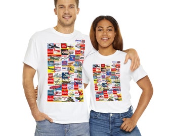 Vintage Airfix Multiple Box Art uniseks zwaar katoenen T-shirt