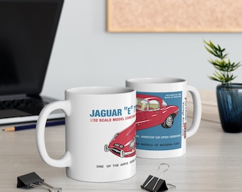 Vintage Airfix Jaguar E-Type '64. Ceramic Coffee Cups, 11oz, 15oz