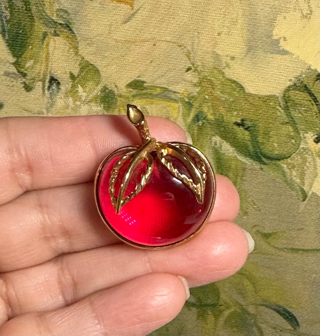 Sarah Coventry Apple Brooch Etsy