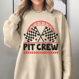 Pit Crew Sweatshirt, Race Car Sweatshirt, Checkered Flag Sweatshirt, Dirt Track Racing Sweatshirt, Pit Stop Sweatshirt #CZ00780