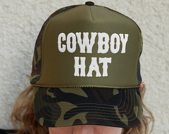 Cowboy Hat, Cowboy Trucker Hat Foam, Western Baseball Hat, Cowboy Hat Puff Print, Mesh Cowboy Trucker Hat, 3D Puff Print Cowboy Hat