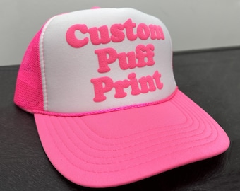 Custom Foam Trucker Hats, Personalized Foam Trucker Hats, Puff Print Trucker Cap, Custom Caps, Custom Hat, Trucker Hats, Trucker Caps