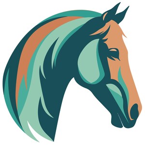 Cavalo SVG, download digital, arte de parede para impressão, arquivo Cricut Cut, silhueta de cabeça de cavalo, clipart de cavalo, elemento de design de cavalo, decalque de cavalo