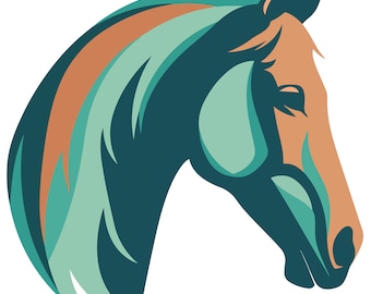 Horse SVG, Digital Download, Printable Wall Art, Cricut Cut File, Horse Head Silhouette, Horse Clipart, Horse Design Element, Horse Decal