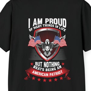 proud to be american t shirt on the back