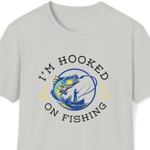 hooked on fishing t shirt for fish fanatics gift