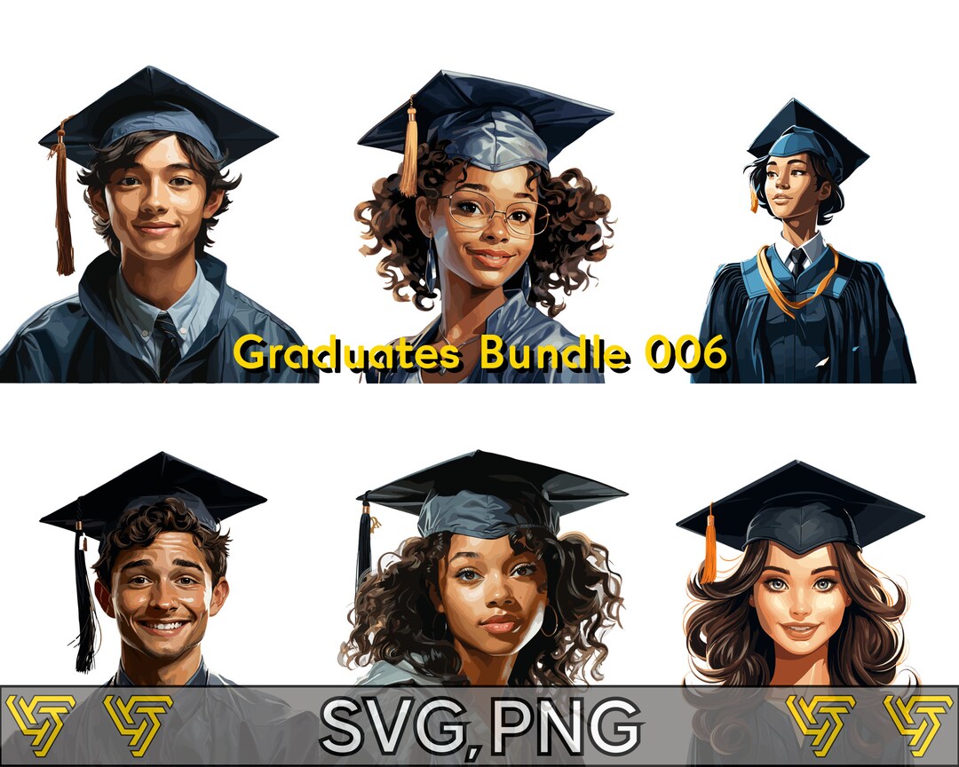 Student/graduate Clipart Bundle 006 | 6 PNG and 6 SVG Instant Downloads ...
