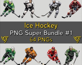 Ice Hockey Clipart Super Bundle 001 | Ice Hockey PNG Bundle | 300 DPI Transparent PNG | Instant Download | 64 Designs