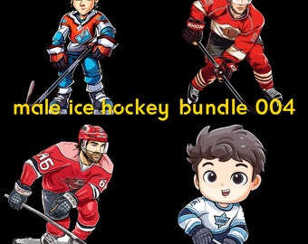 High Resolution Ice Hockey Player Clipart Bundle 004 - 8 Unique Images - Transparent PNG & SVG Files | Instant Download | Athlete Art