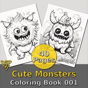 Cute Monsters Halloween Coloring Book 001 - 40 Coloring Pages