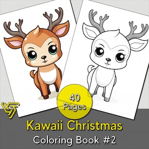 Kawaii Christmas Coloring Book #2 | Celebrate the Holidays with 40 Coloring Pages of Joyful Coloring Fun