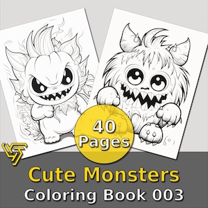 Cute Monster Halloween Coloring Book 003 - 40 Coloring Pages