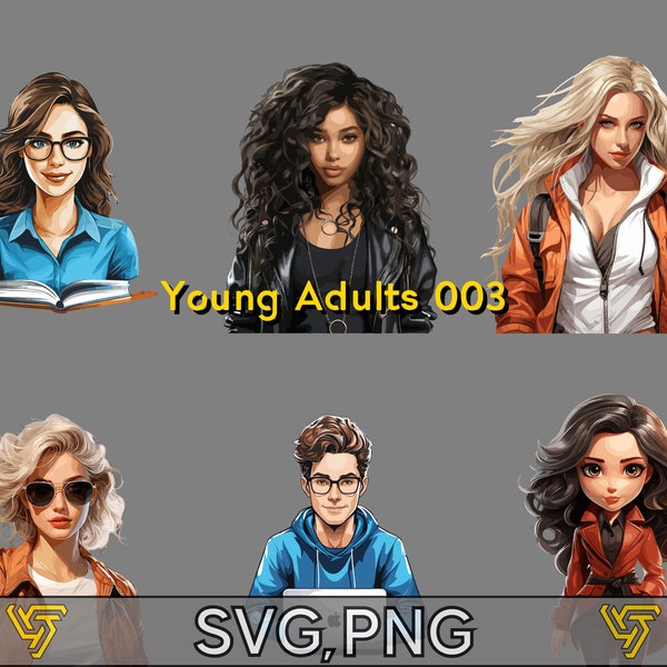 Teen/Young Adult SVG Bundle 003 - 12 Trendy Designs with 300 DPI Transparent PNG Files Included - Instant Download