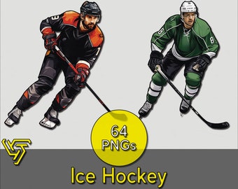 Ice Hockey Clipart Super Bundle 2 | Ice Hockey PNG Bundle | 300 DPI Transparent PNG | Instant Download | 64 Designs